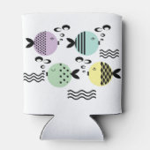 Naadloze vis abstract scandinavië moderne zee blikjeskoeler (Achterkant)