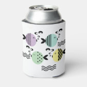 Naadloze vis abstract scandinavië moderne zee blikjeskoeler (Blikje Achterkant)