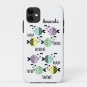 Naadloze vis abstract scandinavië moderne zee Case-Mate iPhone case (Achterkant)