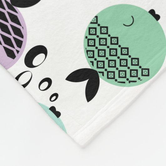 Naadloze vis abstract scandinavië moderne zee fleece deken (Hoek)