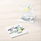 Naadloze vis abstract scandinavië moderne zee kartonnen onderzetters (Insitu)