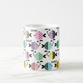 Naadloze vis abstract scandinavië moderne zee koffiemok (Center)