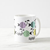 Naadloze vis abstract scandinavië moderne zee koffiemok (Voorkant rechts)