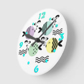 Naadloze vis abstract scandinavië moderne zee ronde klok (Hoek)