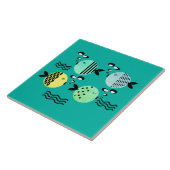 Naadloze vis abstract scandinavië moderne zee tegeltje (Zijkant)