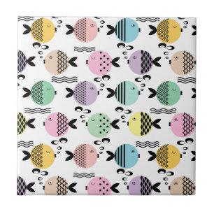 Naadloze vis abstract scandinavië moderne zee tegeltje