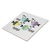 Naadloze vis abstract scandinavië moderne zee tegeltje (Zijkant)