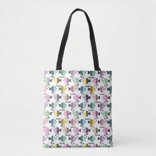 Naadloze vis abstract scandinavië moderne zee tote bag