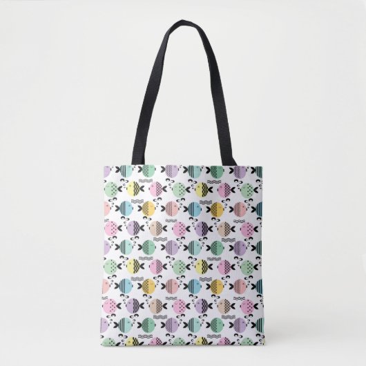 Naadloze vis abstract scandinavië moderne zee tote bag (Voorkant)