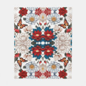 naadloze vlinder- en bloemmotief Natuur-Inspir Fleece Deken (Voorkant)