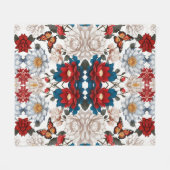 naadloze vlinder- en bloemmotief Natuur-Inspir Fleece Deken (Voorkant (Horizontaal))