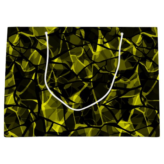 Naadloze vloeistof abstract zwarte groene moderne  groot cadeauzakje (Voorkant)