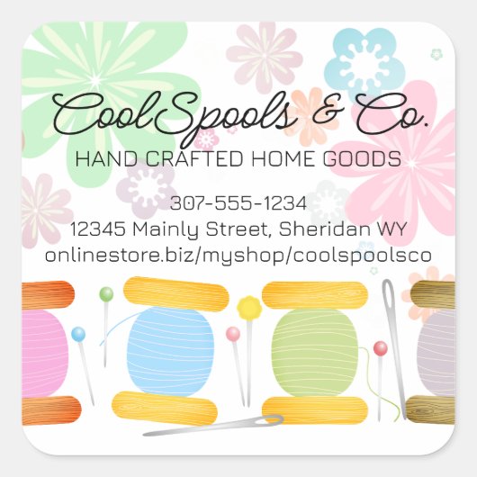 naadloze vloerbedekking met schroefdraad vierkante sticker (Voorkant)