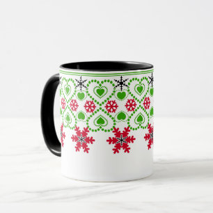 Naadloze vrolijke kerst ornamentale sneeuwvlok hor mok