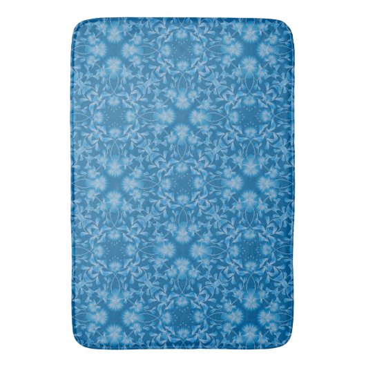 Naadloze vrouwelijke bloemenblauw bloemen gzhel or badmat (Voorkant Verticaal)