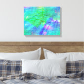 naadloze waterverf blauw, groen canvas afdruk (Insitu (Slaapkamer))