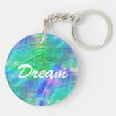 naadloze waterverf blauw, groen sleutelhanger (Achterkant)
