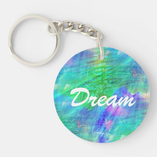naadloze waterverf blauw, groen sleutelhanger (Voorkant)