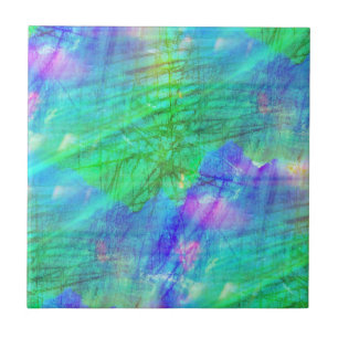 naadloze waterverf blauw, groen tegeltje