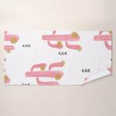 Naadloze waterverf bloeiende cactus patroon. Vint Badhanddoek (Badhanddoek)