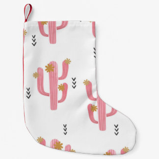 Naadloze waterverf bloeiende cactus patroon. Vint Kleine Kerstsok
