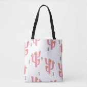 Naadloze waterverf bloeiende cactus patroon. Vint Tote Bag (Voorkant)