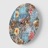 Naadloze waterverf bloem, gestructureerd patroon. grote klok (Hoek)