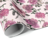 Naadloze Waterverf Bloemen Illustratiepatroon Cadeaupapier (Rol Hoek)