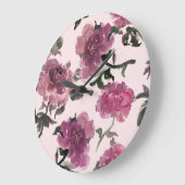 Naadloze Waterverf Bloemen Illustratiepatroon Grote Klok (Hoek)