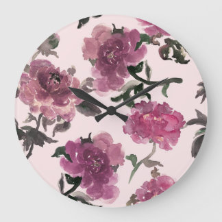 Naadloze Waterverf Bloemen Illustratiepatroon Grote Klok