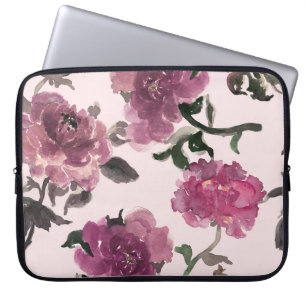 Naadloze waterverf bloemen illustratiepatroon laptop sleeve