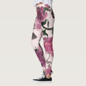 Naadloze Waterverf Bloemen Illustratiepatroon Leggings (Links)