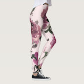 Naadloze Waterverf Bloemen Illustratiepatroon Leggings (Rechts)