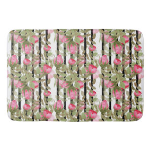 Naadloze waterverf bloemen roze roze roze roze rom badmat