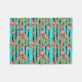 Naadloze waterverf bloemen roze roze roze roze rom fleece deken (Voorkant (Horizontaal))