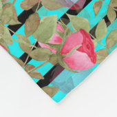 Naadloze waterverf bloemen roze roze roze roze rom fleece deken (Hoek)