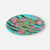 Naadloze waterverf bloemen roze roze roze roze rom papieren bordje (Gekanteld)