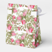 Naadloze waterverf bloemen roze roze roze rozen fl bedankdoosjes (Achterkant)