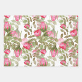 Naadloze waterverf bloemen roze roze roze rozen fl inpakpapier vel (Voorkant 2)