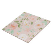 Naadloze Waterverf Bloemenroze en perzik Tegeltje (Zijkant)