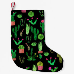 Naadloze waterverf cactuses plant patroon backgro kleine kerstsok