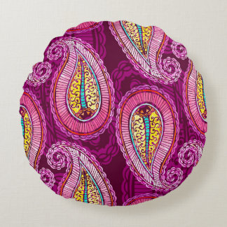 Naadloze waterverf etnische achtergrond. Handteken Rond Kussen