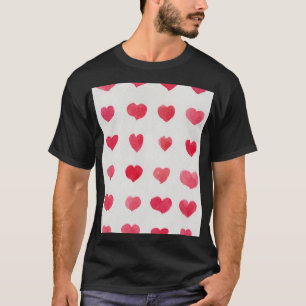 Naadloze waterverf harten: romantisch patroonontwe t-shirt