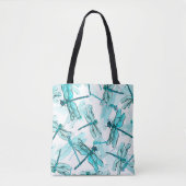 Naadloze waterverf met elegante libel tote bag (Voorkant)