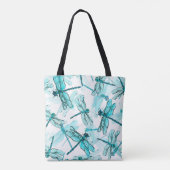 Naadloze waterverf met elegante libel tote bag (Achterkant)