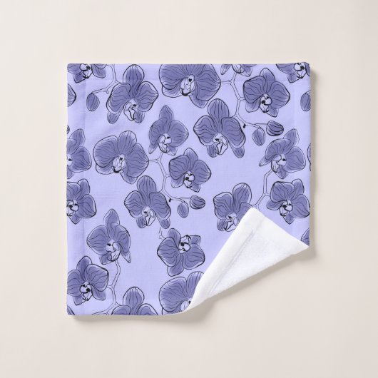 Naadloze waterverf orchideeën falaenopsis bloemen bad handdoek (Wasdoekje)