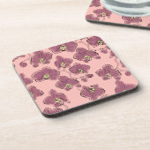 Naadloze waterverf orchideeën falaenopsis bloemen  bier onderzetter (Linkerzijde)