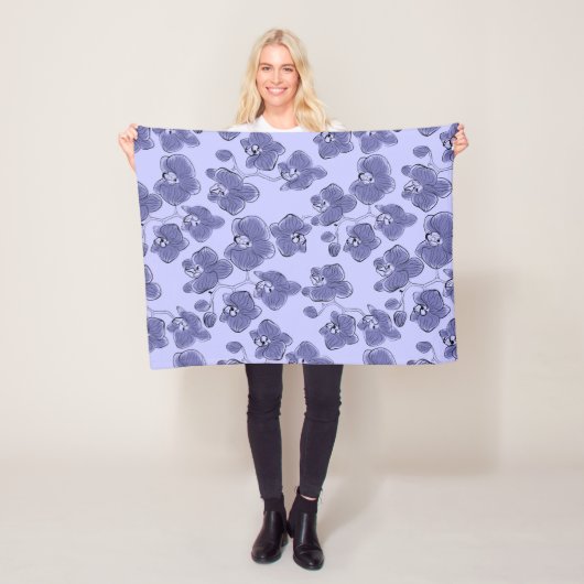 Naadloze waterverf orchideeën falaenopsis bloemen  fleece deken (In situ)