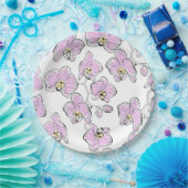 Naadloze waterverf orchideeën falaenopsis bloemen papieren bordje (Feest)