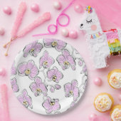 Naadloze waterverf orchideeën falaenopsis bloemen papieren bordje (Feest)